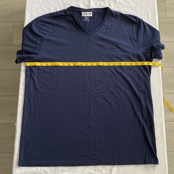 Lacoste Short Sleeved V-Neck XXL (Navy Blue) - Picture 3 of 5
